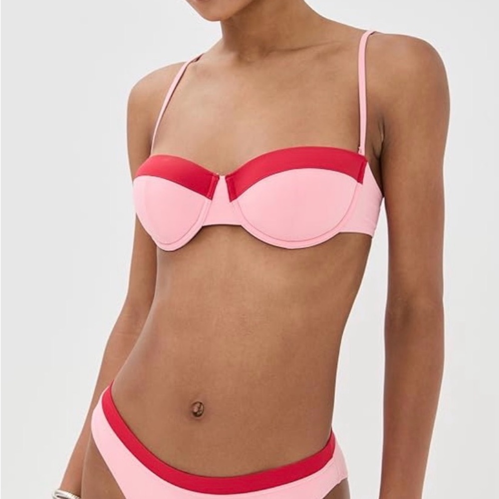 STAUD Pink and Red Bikini